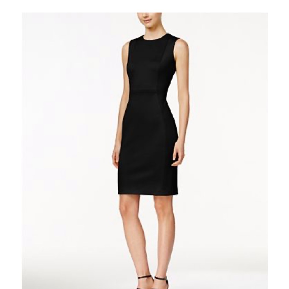 Black Calvin Klein sheath scuba dress like new